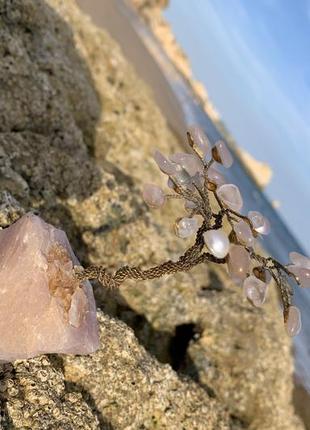 Дерево, бонсай из розового кварца и жемчуга ′эдем′5 фото