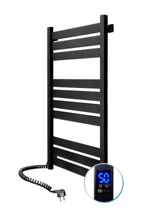 Сушарка для рушників largo 500х1000 sensor ліва з таймером, чорний муар електрична сушарка для рушників