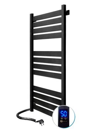 Сушарка для рушників largo 500х1200 sensor ліва з таймером, чорний муар електрична сушарка для рушників