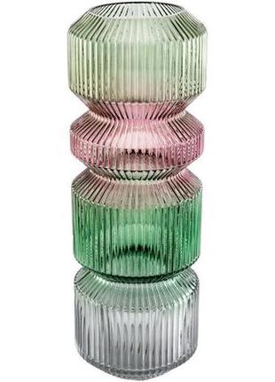 Ваза для квітів скляна ariadne "colors" ø 15x35 см, різнобарвна гарна ваза для квітів