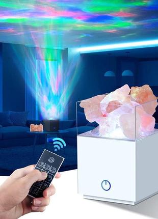 Настольная яркая соляная лампа doctor aurora с пультом ду соляной светильник с диммером