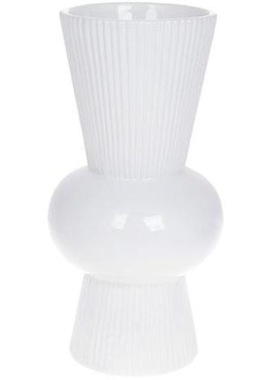 Ваза керамічна "stone flower" 15.2х15.2х30.2 см, біла красива ваза для квітів