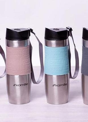 Термокружка kamille elegance 480мл с ремешком мини термос термо-кружка