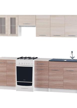 Кухня модульна эверест эко набор №5 ясень шимо темный+шимо светлый 2,3 м (dtm-2933)