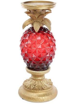 Підсвічник декоративний "adeola" ананас 14.7х14.7х32.5 см з led-підсвіткою, рубін гарний підсвічник