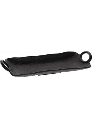Декоративна страва "gala" прямокутна з ручками 43х19х7 см, метал, матовий чорний trn