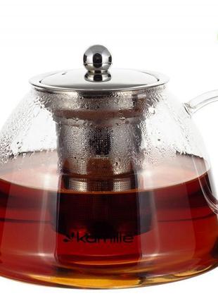Чайник стеклянный заварочный kamille 800мл со съемным ситечком (0784s) заварник чайник для заваривания чая