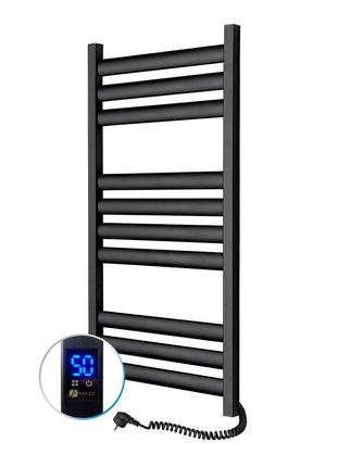 Полотенцесушитель ellipse 500х1000 sensor правый с таймером, чёрный муар электрическая сушилка для полотенец в