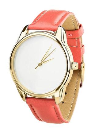 Часы ziz минимализм (коралловый, золото) оригинальные наручные часы