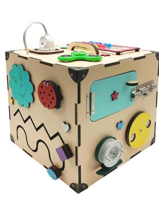 Развивающая игрушка бизикуб temple group tg200172 23х23х23 см бежевый развивающая игрушка для детей