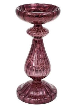Підсвічник скляний mairenn «бордо» 10.8х24см гарний свічник
