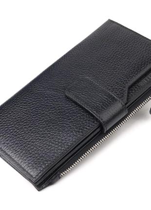 Женский вертикальный кошелек из натуральной кожи canpellini 21641 черный стильный кошелек бумажник для женщин