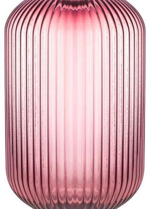 Ваза скляна ariadne "tulip dark pink" ø 18x28 см, темно-рожева гарна ваза для квітів
