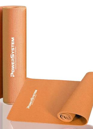 Килимок для йоги та фітнесу power system ps-4014 pvc fitness-yoga mat orange (173x61x0.6) йога мат фитнесный