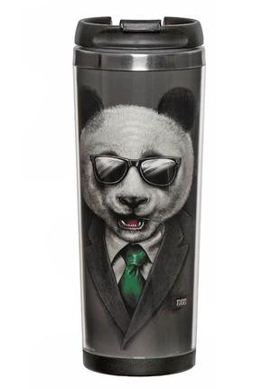 Термокружка ziz панда в пиджаке мини-термос кружка