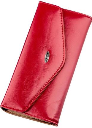 Кошелек женский из гладкой экокожи kivi 19072 ярко-розовый стильный кошелек бумажник для женщин