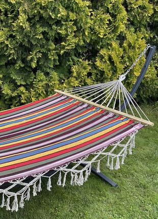 Одномісний гамак із планкою bali різнобарвний xl 200х100 wcg