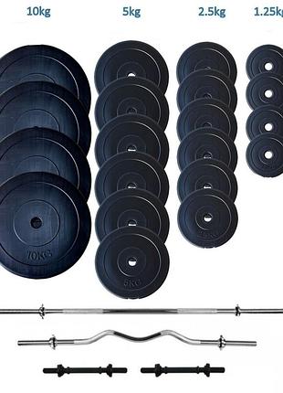 Штанга + гантели набор premium 107 кг спортивная набор штанга с гантелями