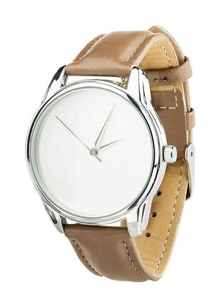 Часы ziz минимализм (серо-коричневый, серебро) оригинальные наручные часы