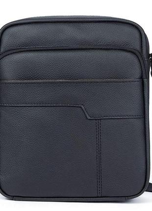 Сумка чоловіча флотар vintage 14743 чорна стильна сумка для чоловіків