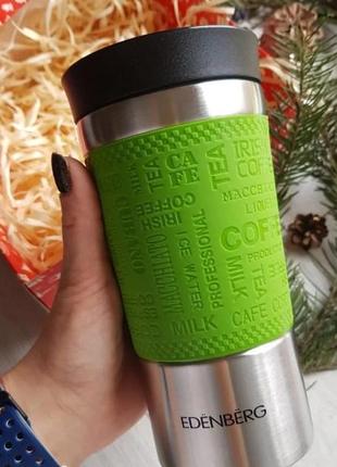 Термокружка edenberg eb-632-green 380 мл зеленый мини термос термо-кружка