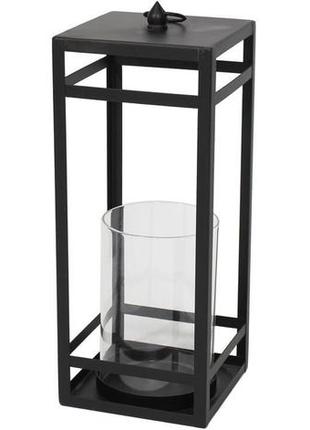 Підсвічник металевий "ravenna teco" 40 см зі скляною колбою гарний свічник