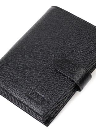 Портмоне для мужчин из натуральной зернистой кожи bond 22055 черный бумажник кошелек для мужчин