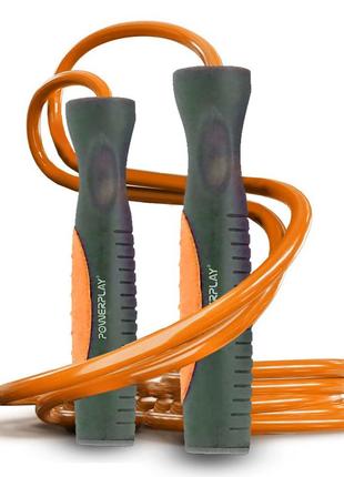 Скакалка powerplay 4204 classic jump rope оранжевая (2,7m.) скакалка для фитнеса
