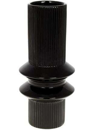 Ваза керамічна "stone flower" 12.6х12.6х28 см, чорний красивий ваза для квітів