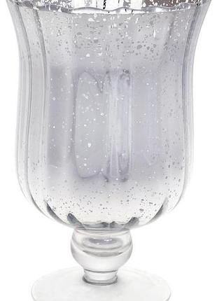 Подсвечник aiken "серебро антик" 14х22см, стеклянный красивый подсвечник