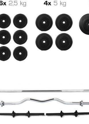Штанга + гантели набор 80 кг спортивная набор штанга с гантелями