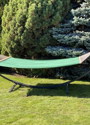 Монотонний гамак із планкою wish салатовий одномісний xl 200х100 wcg