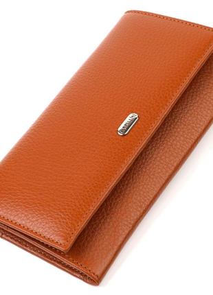 Женский удобный кошелек из натуральной кожи canpellini 21829 коричневый стильный кожаный бумажник стильный