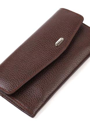 Удобное женское портмоне из натуральной кожи флотар canpellini 21696 коричневое стильный кошелек бумажник для