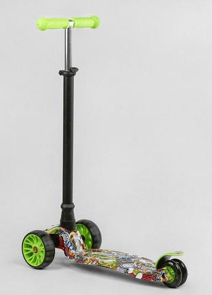 Детский самокат best scooter maxi s-11203. съемный руль, колёса pu с подсветкой. зеленый