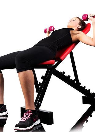 Скамья для жима регулируемая wcg pro-10 спортивная тренажерная скамья
