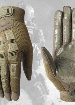 Перчатки полнопалые с защитой на липучке fq16sdf007 оливковый, l перчатки для военных тактические