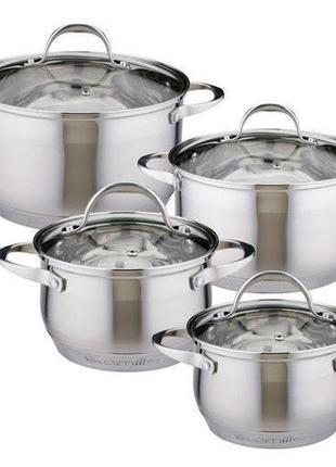 Набір каструль kamille mystery 4 каструлі 2.1 л, 2.9 л, 4 л, 6.5 л кухонні каструлі 4 штуки