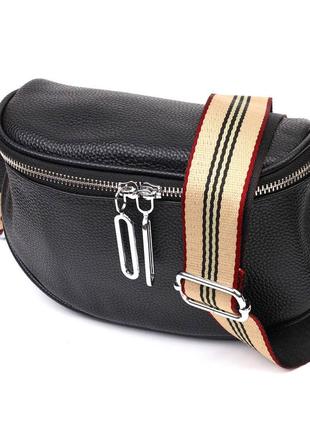 Оригінальна жіноча сумка через плече з натуральної шкіри 22122 vintage чорна сумочка зі шкіри для жінок