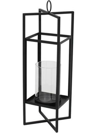 Підсвічник металевий "ravenna teco" 49 см зі скляною колбою гарний свічник