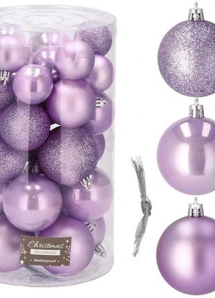 Набір ялинкових куль springos d=6, 5, 4 см 30 шт ca0174 trn