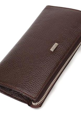 Практичний чоловічий клатч із натуральної шкіри флотар bond 22051 коричневий красивий сумочка-клатч