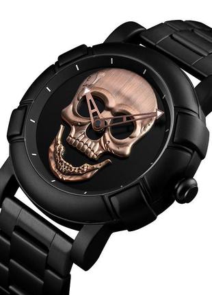 Оригінальний годинник skmei skull 9178 black-red platina