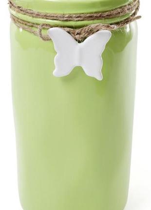 Ваза для квітів flowers garden "метелик" 26 см керамічна, зелена красива ваза для квітів
