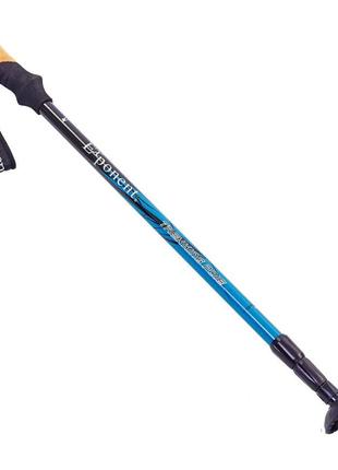 Палка трекинговая (для скандинавской ходьбы) алюминий, 4 состав, l-55-110см, цвет синий trn