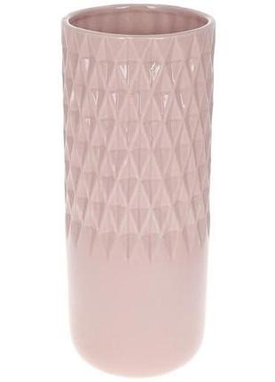 Ваза керамічна "stone flower" 12x12x31 см, попіл троянди глянець гарна ваза для квітів