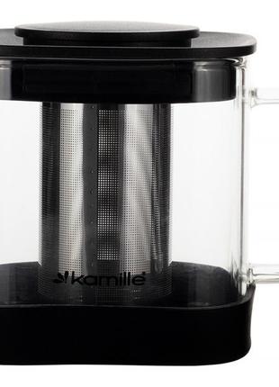 Чайник стеклянный заварочный kamille 600мл со съемным ситечком (0777s) заварник чайник для заваривания чая