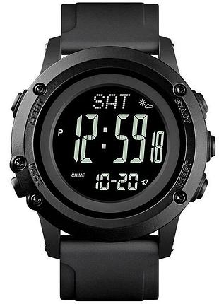 Мужские наручные часы skmei 1793 processor с компасом, барометром, альтиметром (черные) стильные наручные часы