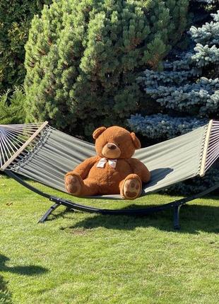 Двомісний гамак із планкою та каркасом xxl 200х150 wcg зелений