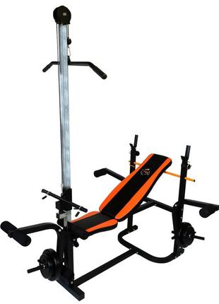 Скамья для жима универсальная wcg 0020 с тягой и партой скотта спортивная тренажерная скамья